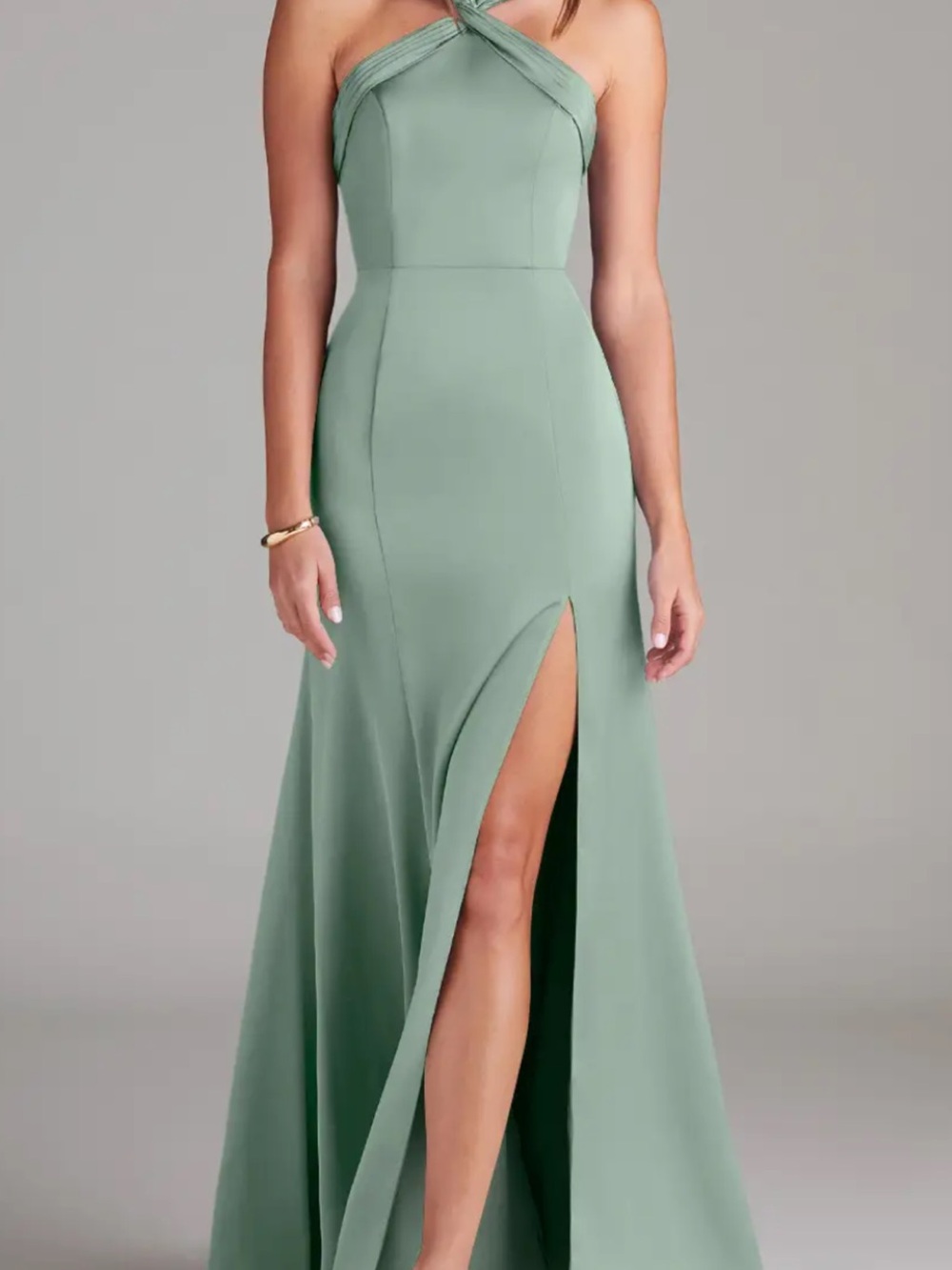 Lulu's Sage Green Spaghetti Strap Maxi Dress